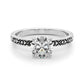 Vintage Style Heart Carved Engagement Ring