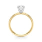 Vintage Style Heart Carved Engagement Ring