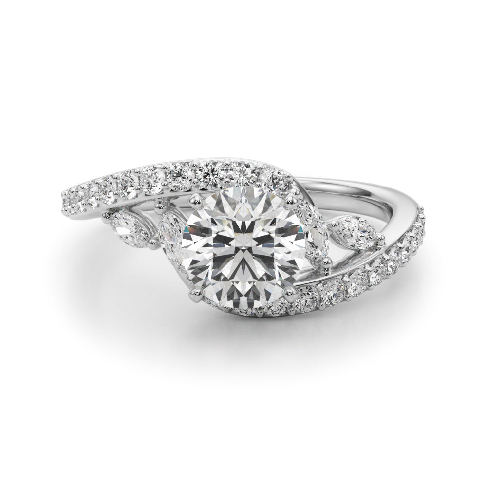 Bypass Fancy Shape Melee Marquise Shape Engagement Ring
