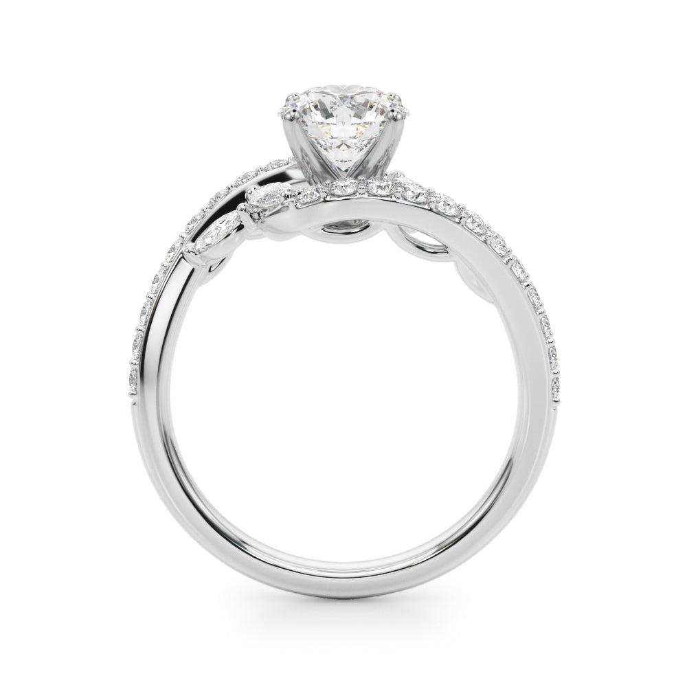 Bypass Fancy Shape Melee Marquise Shape Engagement Ring