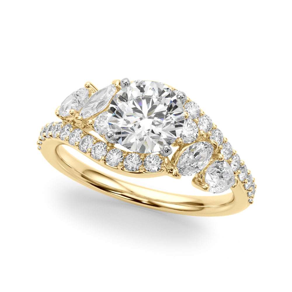 Bypass Multirow Marquise Shape Engagement Rings