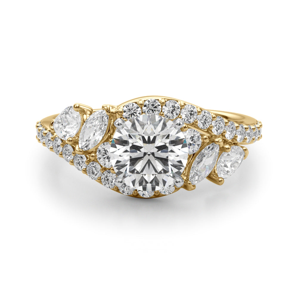 Bypass Multirow Marquise Shape Engagement Rings