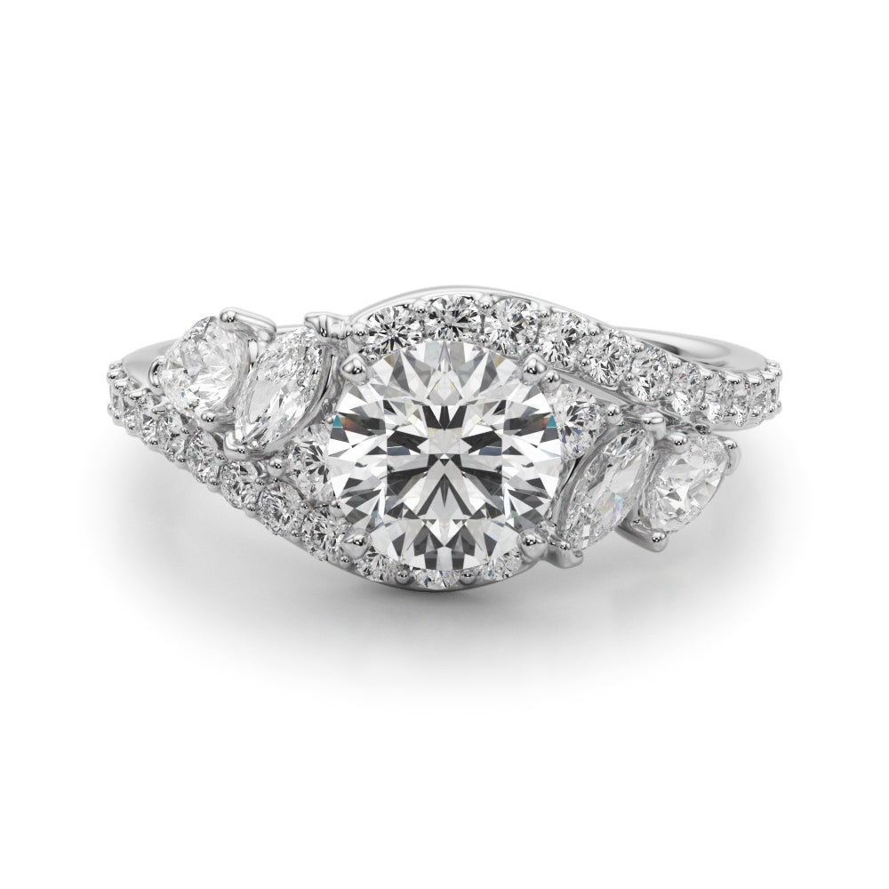 Bypass Multirow Marquise Shape Engagement Rings