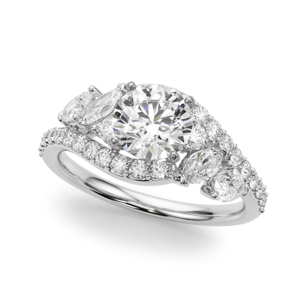 Bypass Multirow Marquise Shape Engagement Rings