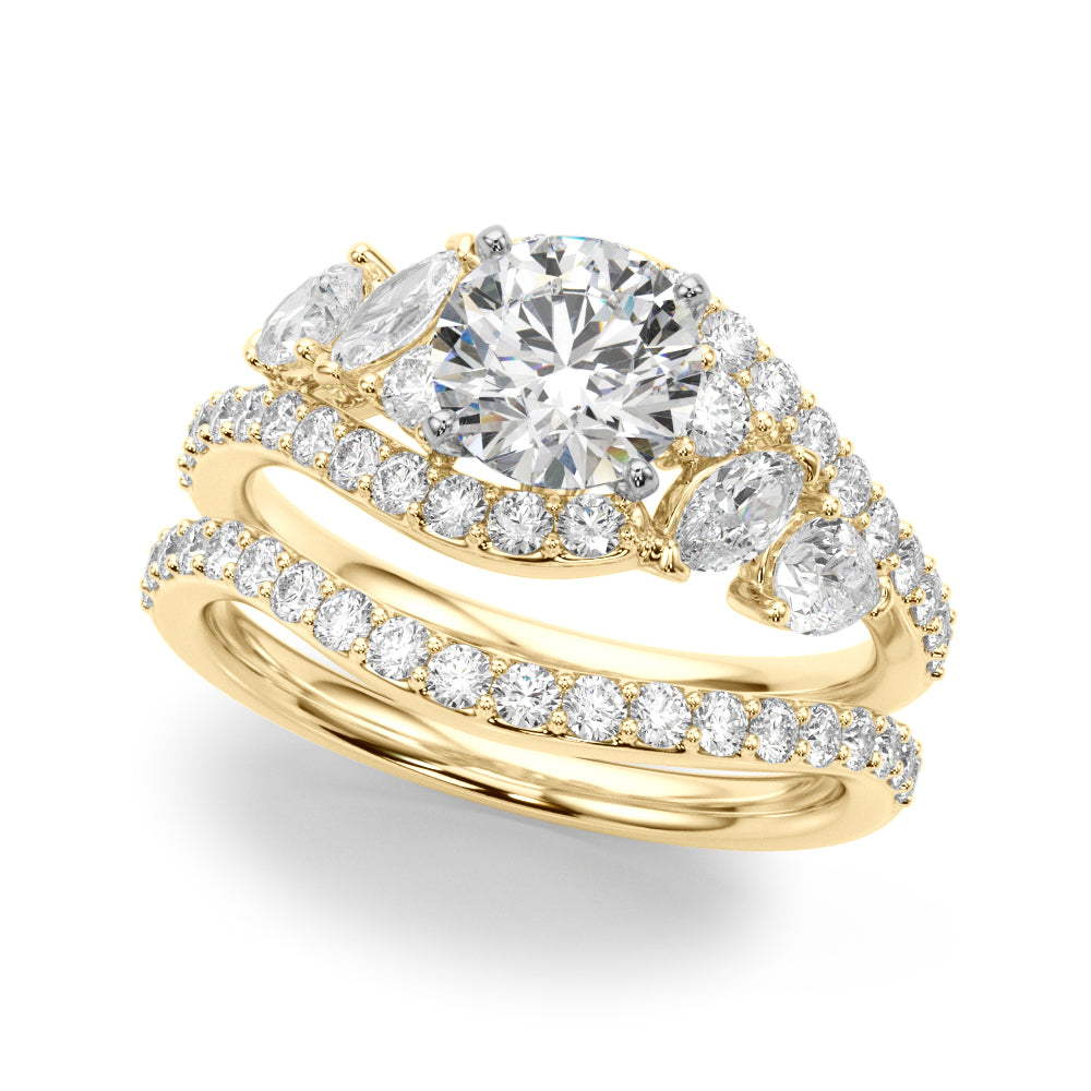 Bypass Multirow Marquise Shape Engagement Rings