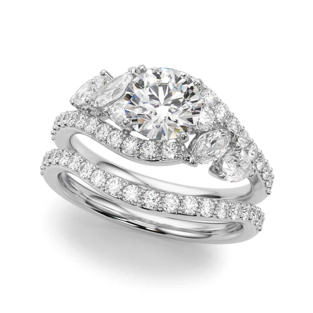 Bypass Multirow Marquise Shape Engagement Rings