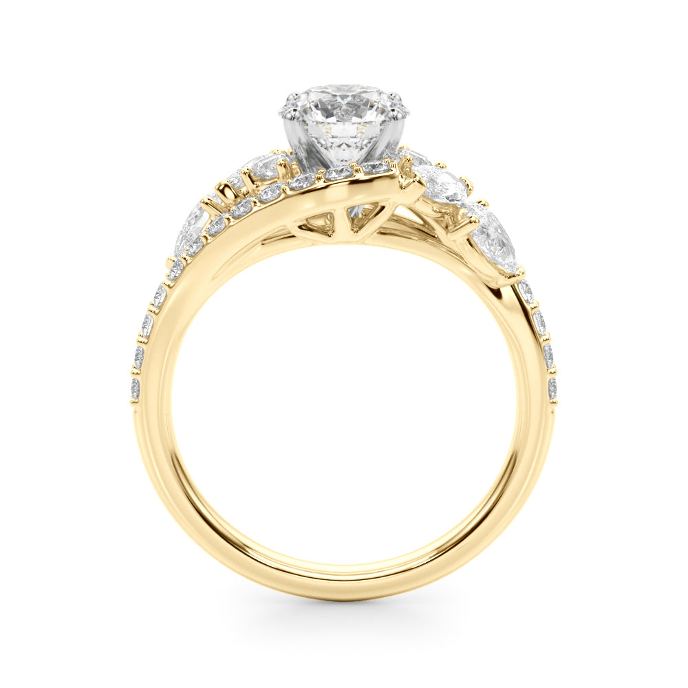 Bypass Multirow Marquise Shape Engagement Rings