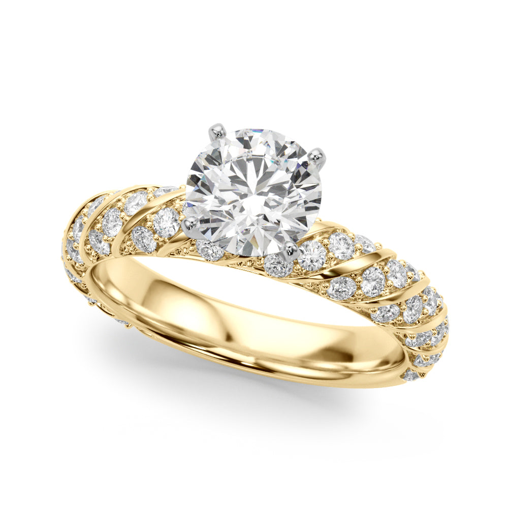Swirling Pavé Engagement Ring