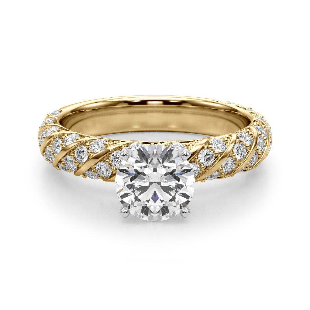 Swirling Pavé Engagement Ring