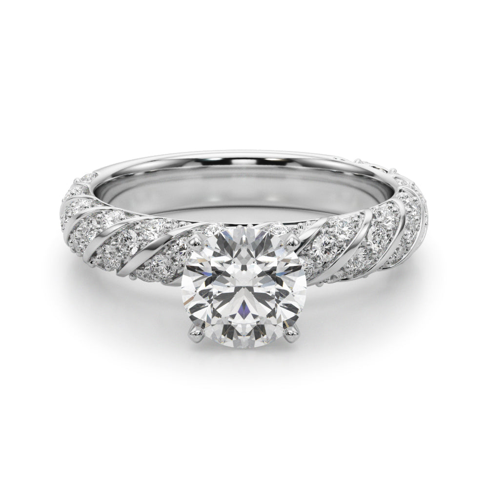 Swirling Pavé Engagement Ring