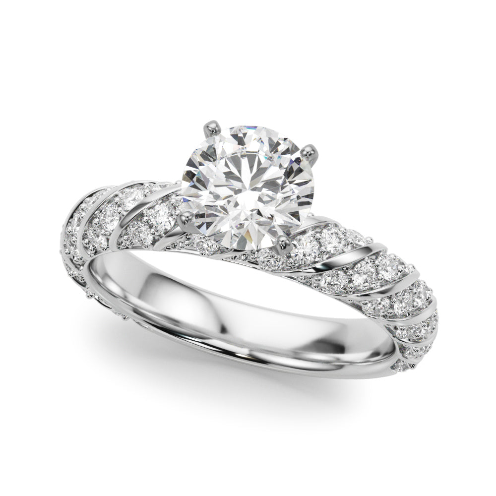Swirling Pavé Engagement Ring