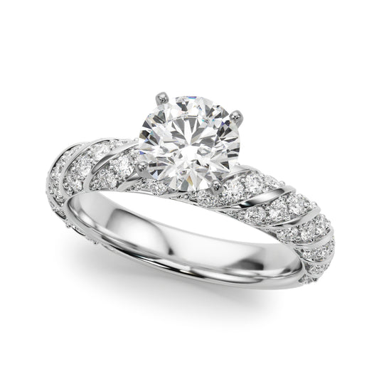 Swirling Pavé Engagement Ring