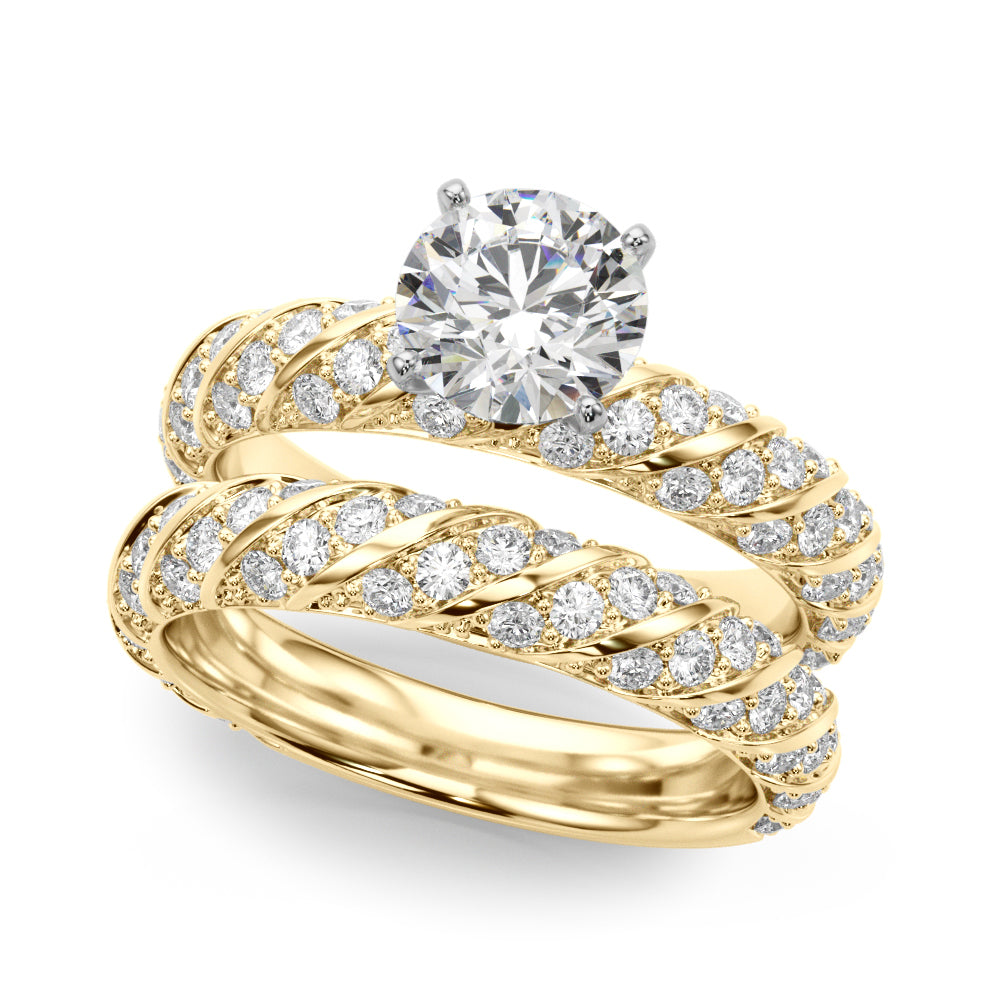 Swirling Pavé Engagement Ring