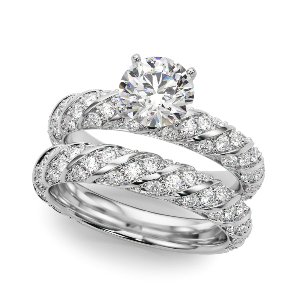 Swirling Pavé Engagement Ring