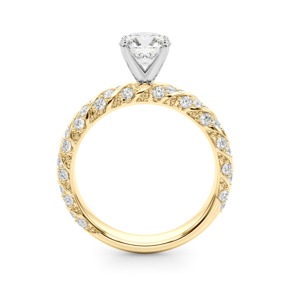 Swirling Pavé Engagement Ring