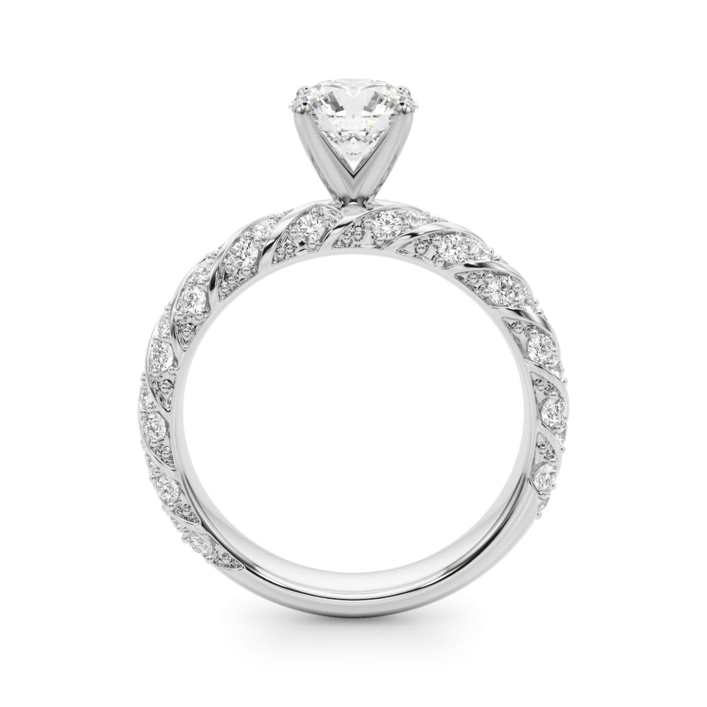 Swirling Pavé Engagement Ring