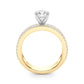Multirow Round & Baguette Engagement Ring