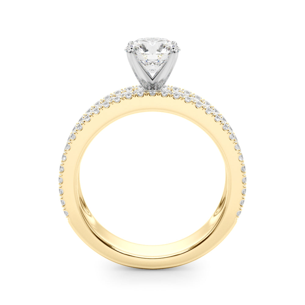 Multirow Round & Baguette Engagement Ring