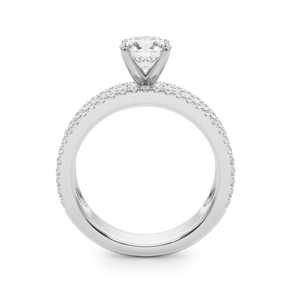 Multirow Round & Baguette Engagement Ring