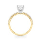 Single Row Shared Prong Engagement Ring