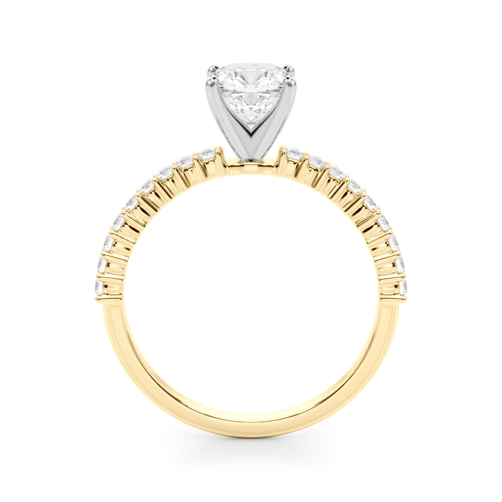 Single Row Shared Prong Engagement Ring