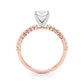 Single Row Shared Prong Engagement Ring