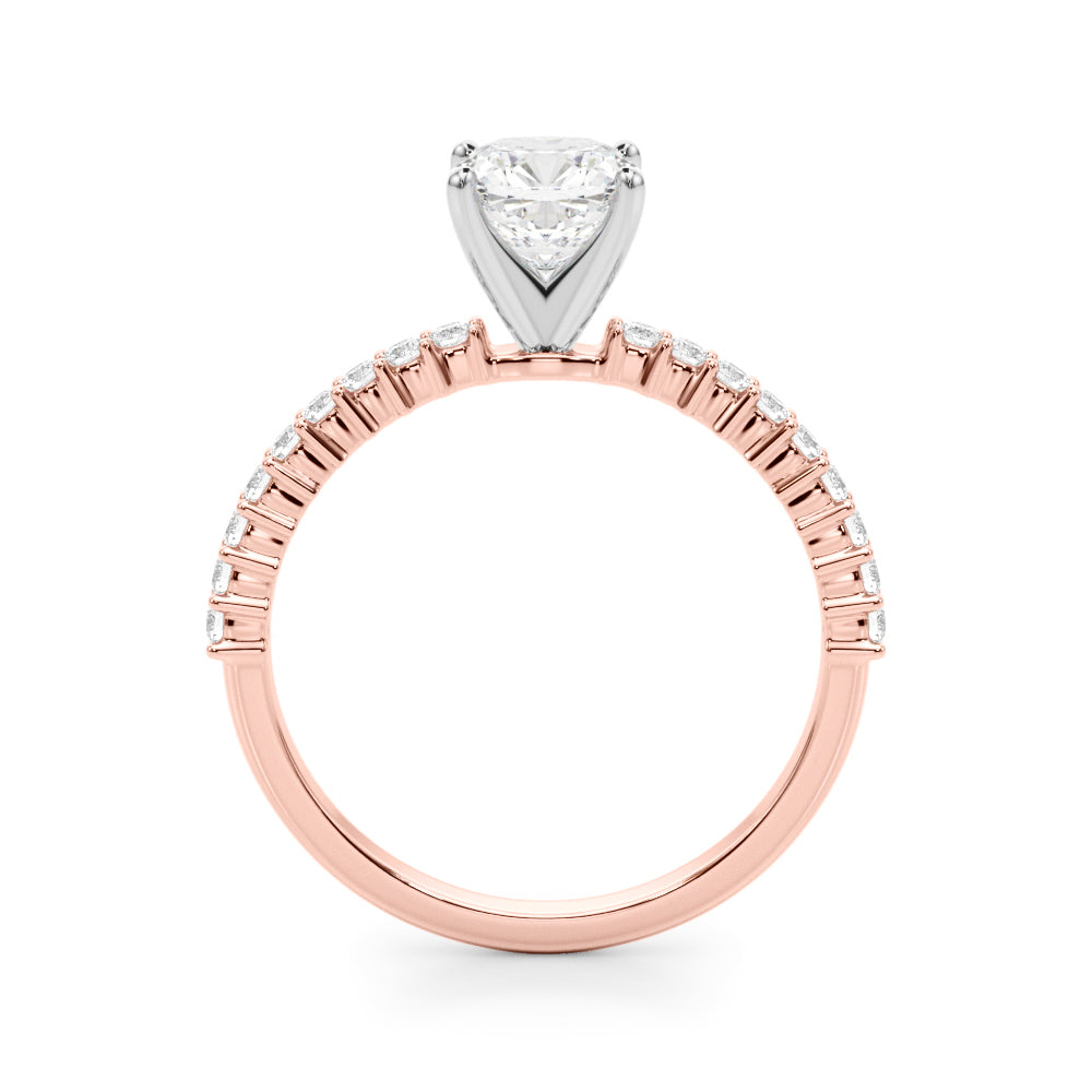 Single Row Shared Prong Engagement Ring