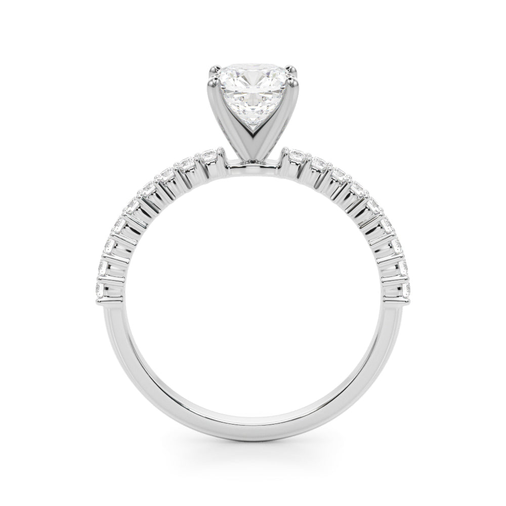 Single Row Shared Prong Engagement Ring