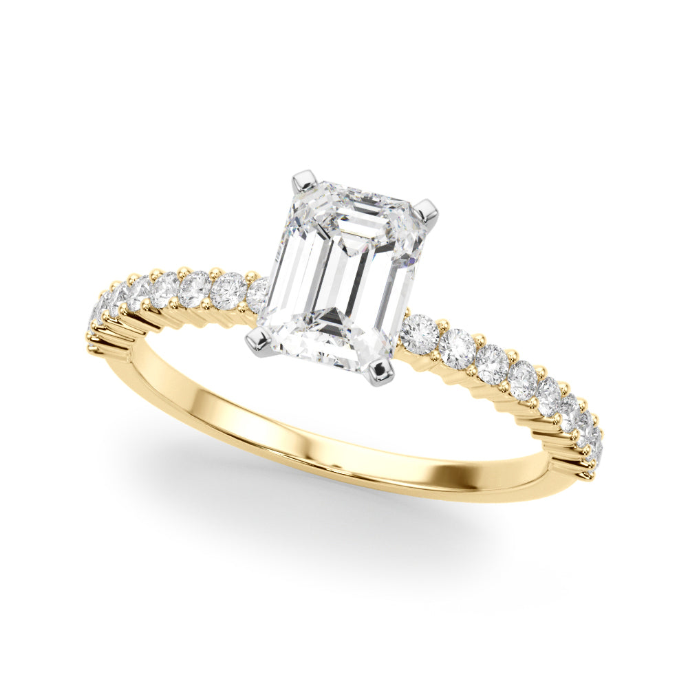 Single Row Shared Prong Engagement Ring