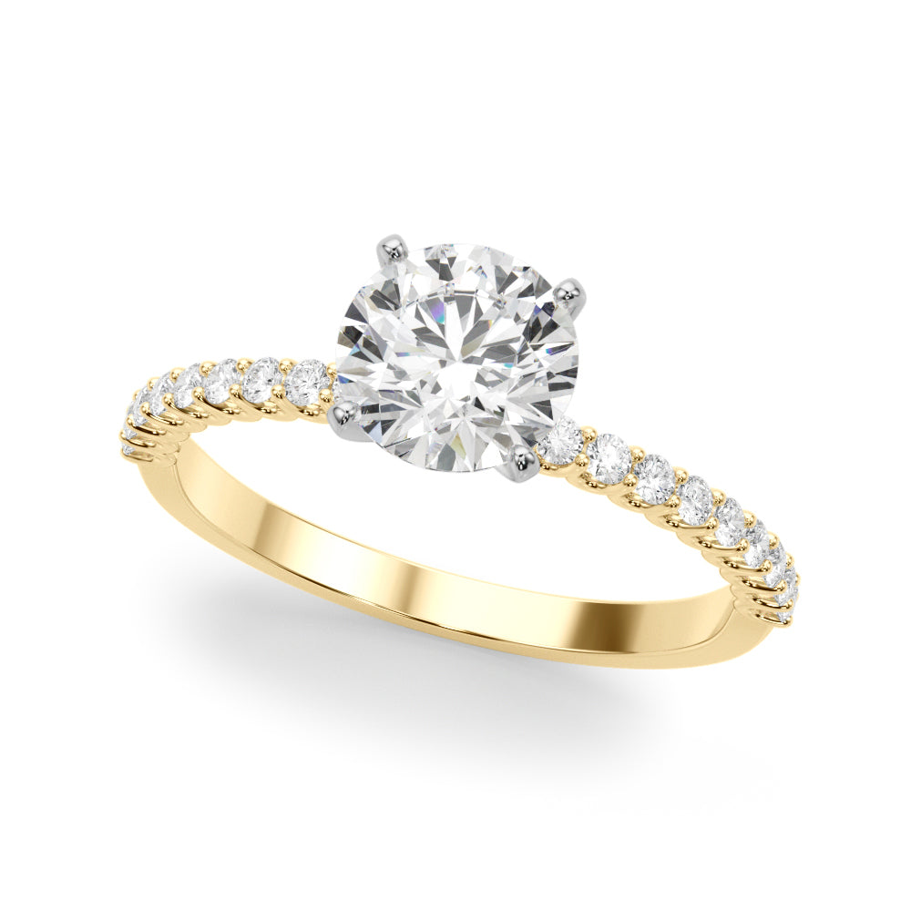 Single Row Shared Prong Engagement Ring