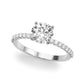 Single Row Shared Prong Engagement Ring