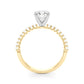 Single Row Shared Prong Engagement Ring