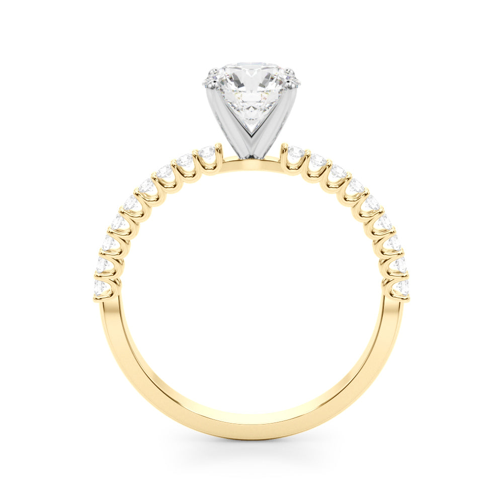 Single Row Shared Prong Engagement Ring