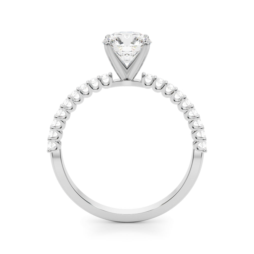 Single Row Shared Prong Engagement Ring