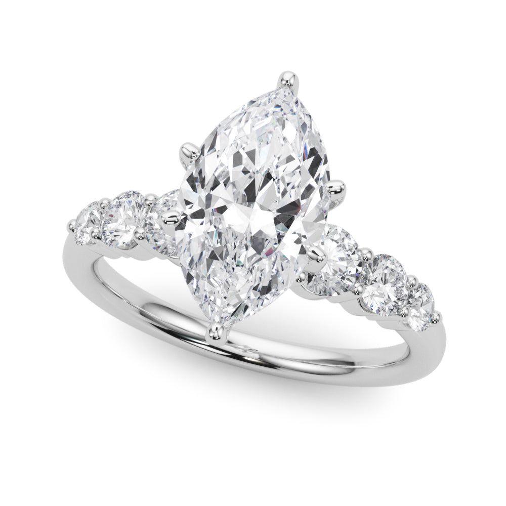 Graduating Single Row Round Engagement Ring
