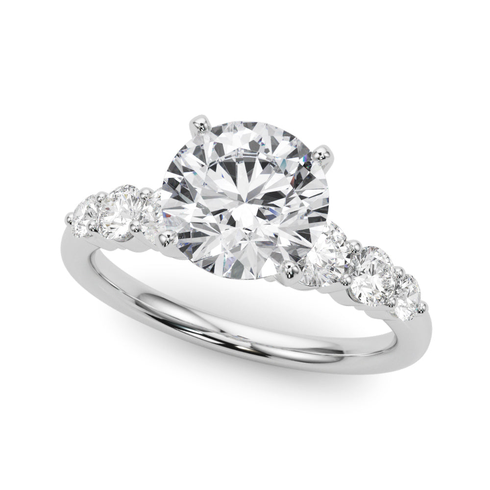 Graduating Single Row Round Engagement Ring