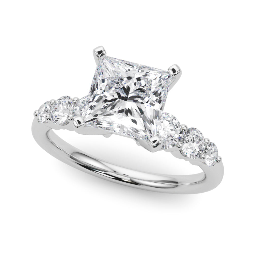 Graduating Single Row Round Engagement Ring