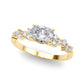East West Oval Scattered Diamond Engagement Ring