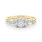 East West Oval Scattered Diamond Engagement Ring