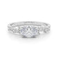 East West Oval Scattered Diamond Engagement Ring