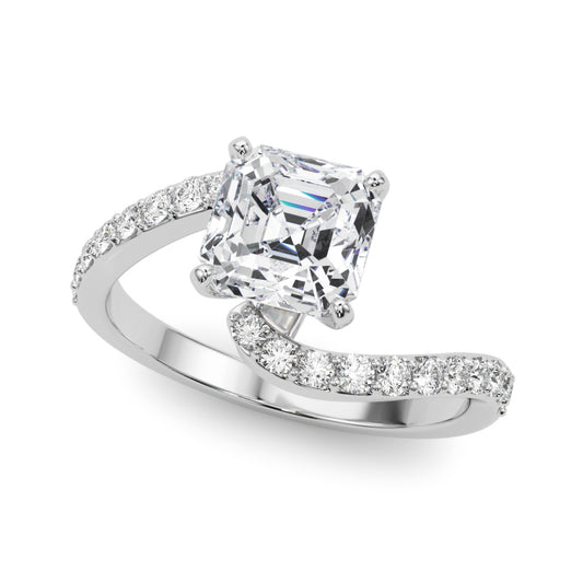 Solitaire Plus Single Row Curved Engagement Ring