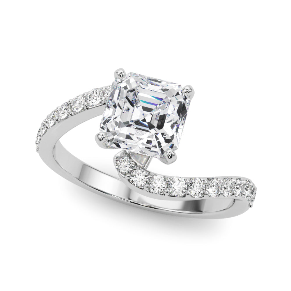 Solitaire Plus Single Row Curved Engagement Ring