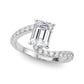 Solitaire Plus Single Row Curved Engagement Ring