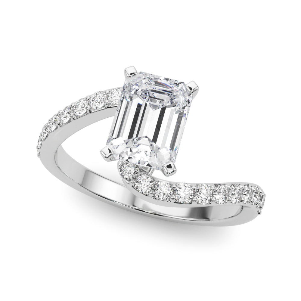Solitaire Plus Single Row Curved Engagement Ring