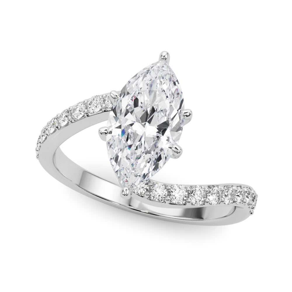 Solitaire Plus Single Row Curved Engagement Ring