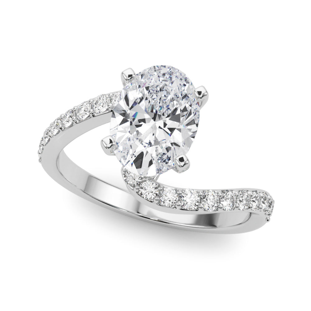 Solitaire Plus Single Row Curved Engagement Ring
