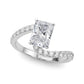 Solitaire Plus Single Row Curved Engagement Ring