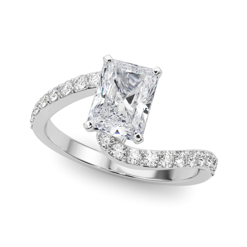 Solitaire Plus Single Row Curved Engagement Ring
