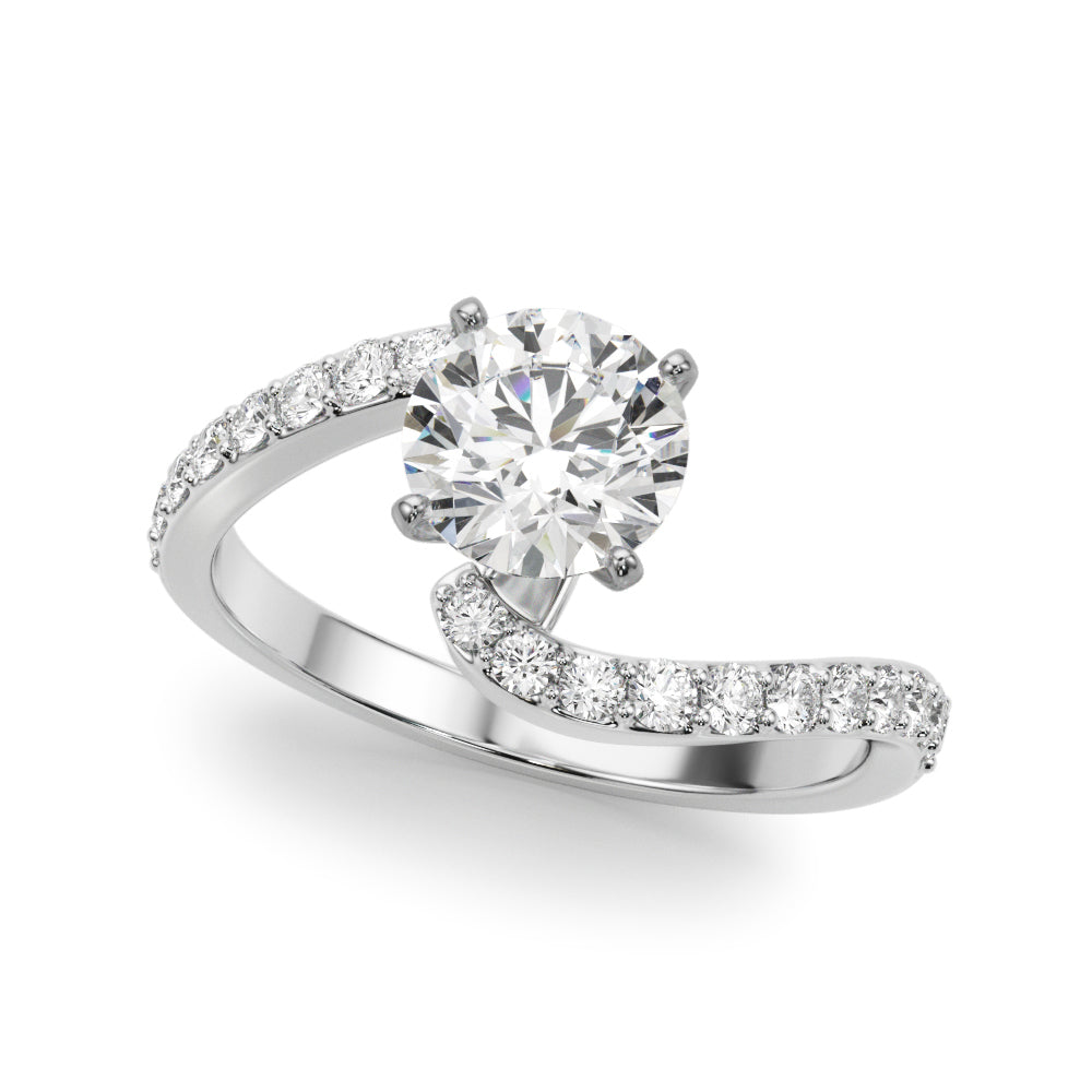 Solitaire Plus Single Row Curved Engagement Ring