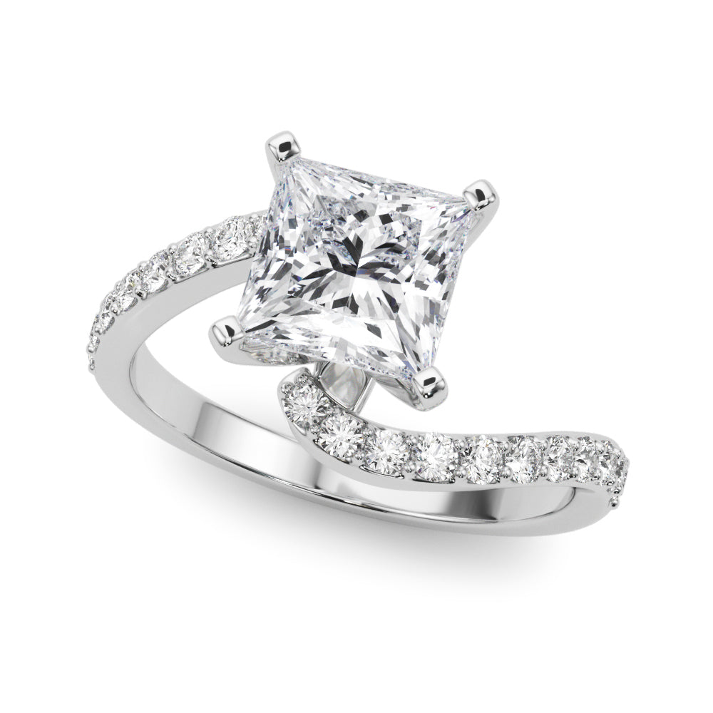 Solitaire Plus Single Row Curved Engagement Ring
